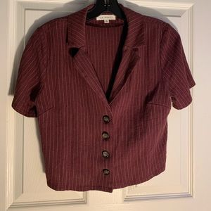 Suit button down top